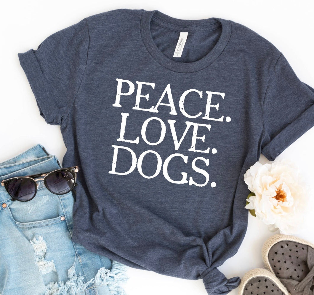 Bella Canvas- Peace Love Dogs- Blue