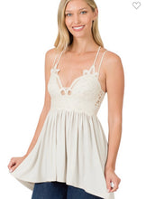 Load image into Gallery viewer, Bone Tiered Crochet Lace Cami
