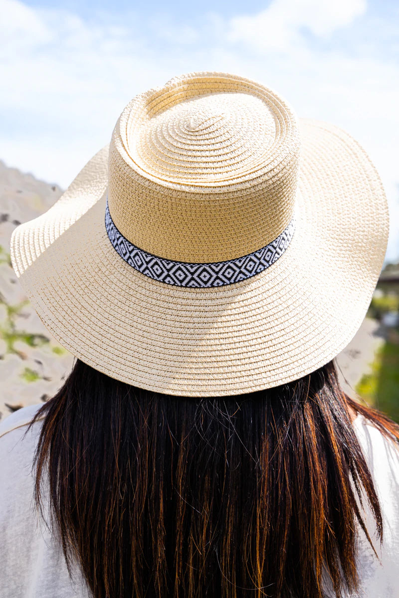 Catalina Island Beige Straw Boater