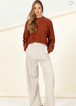 Load image into Gallery viewer, Rust Cropped Mock Neck Sweater
