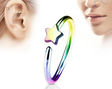 Load image into Gallery viewer, Star Hoop Ring for Nose and Cartilage 20GA
