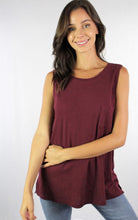 Load image into Gallery viewer, Burgundy Woman’s Cotton Tank with Pocket
