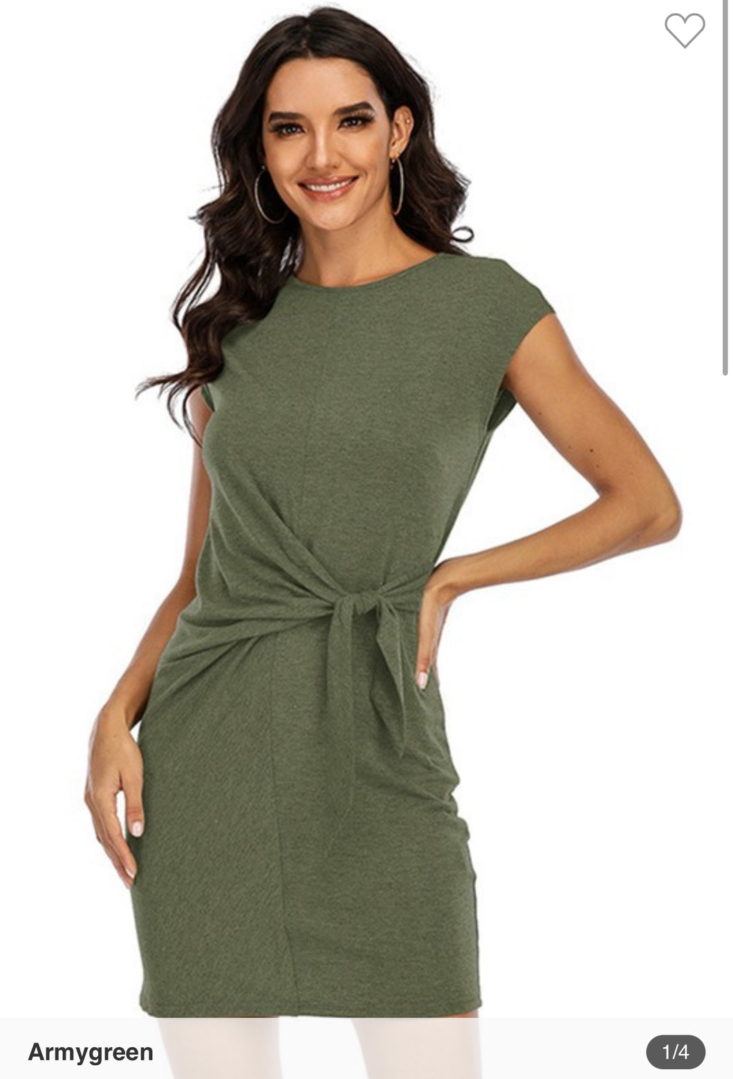 Olive Green Wrap Mini Dress