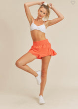 Load image into Gallery viewer, Coral Highwaisted Smocked Elastic Flirty Active Shorts
