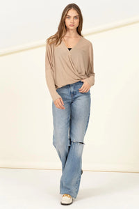 Sand All Access Surplice Top