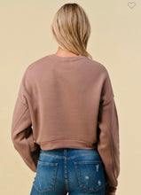 Load image into Gallery viewer, Light Chocolate Sweatshirt Crop Top
