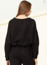 Load image into Gallery viewer, Black Lucky You Raglan Oversized Top
