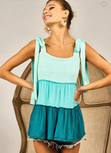 Load image into Gallery viewer, Mint Combo Ruffle Top
