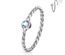 Load image into Gallery viewer, Twisted Braided Bendable Hoop with Gem 20GA
