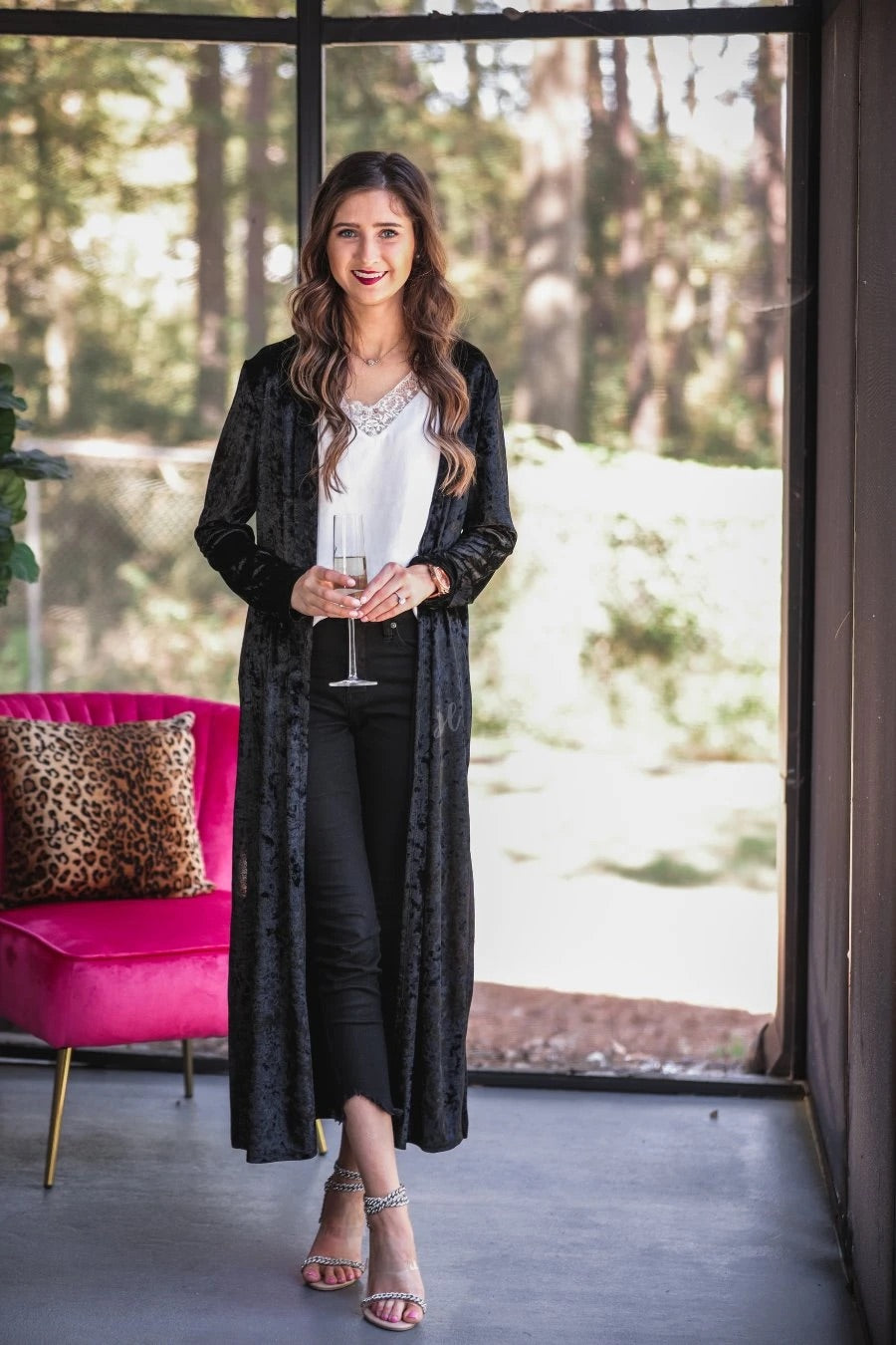 Black Stroke of Midnight Velvet Cardigan