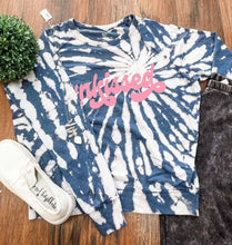 Load image into Gallery viewer, Sunkissed Navy Spiral Tie Dye Lightweight Sweatshirt
