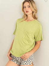 Load image into Gallery viewer, Pale Olive Wonderful Intentions Oversized Pocket Tee
