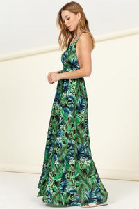 Green Floral Date Night Maxi Dress