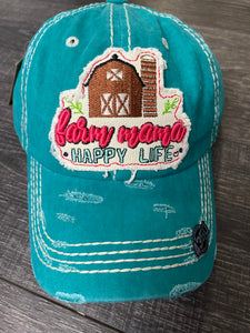 Distressed Teal ‘Farm Mama Cap