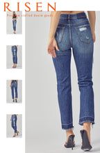 Load image into Gallery viewer, RISEN DISTRESSED SHADOW HEM STRAIGHT LEG JEANS
