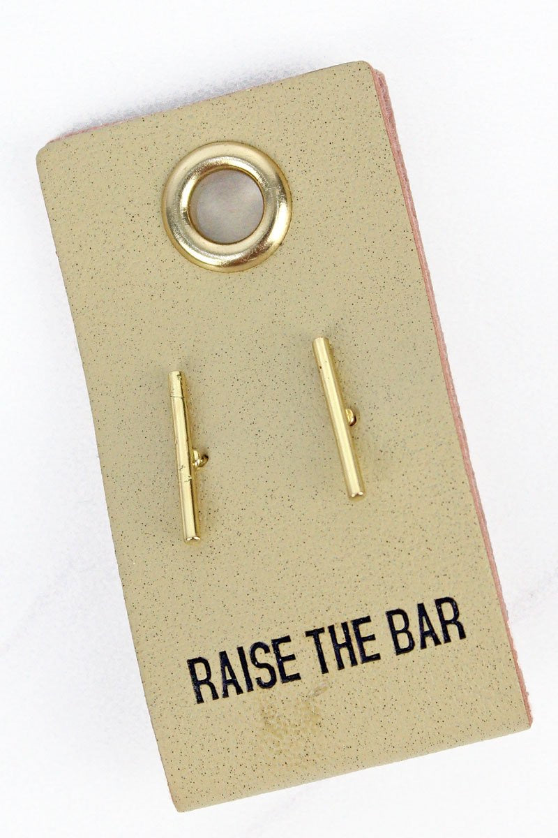 Raise The Bar Goldtone Bar Stud Earrings