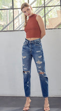 Load image into Gallery viewer, KANCAN HIGH RISE MOM FIT JEAN DARK WASH
