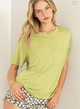 Load image into Gallery viewer, Pale Olive Wonderful Intentions Oversized Pocket Tee
