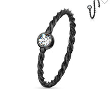 Load image into Gallery viewer, Twisted Braided Bendable Hoop with Gem 20GA
