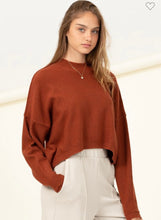 Load image into Gallery viewer, Rust Cropped Mock Neck Sweater
