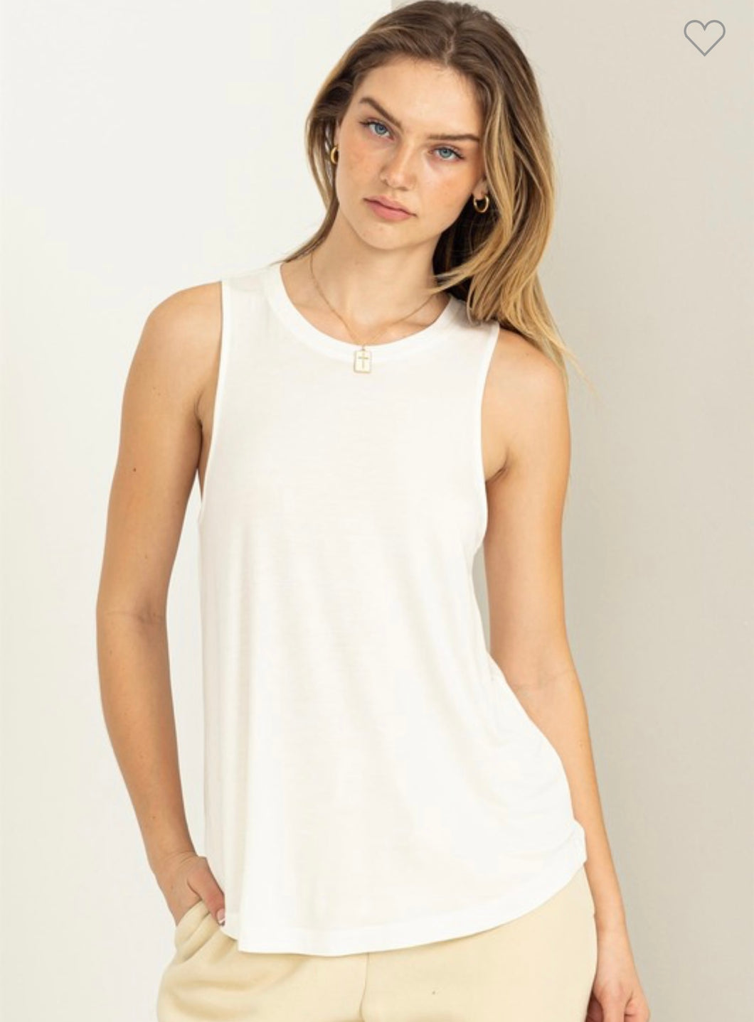 Off White Workout Time Sleeveless Tank Top