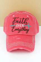 Load image into Gallery viewer, DISTRESSED SALMON &#39;FAITH OVER EVERYTHING&#39; CAP
